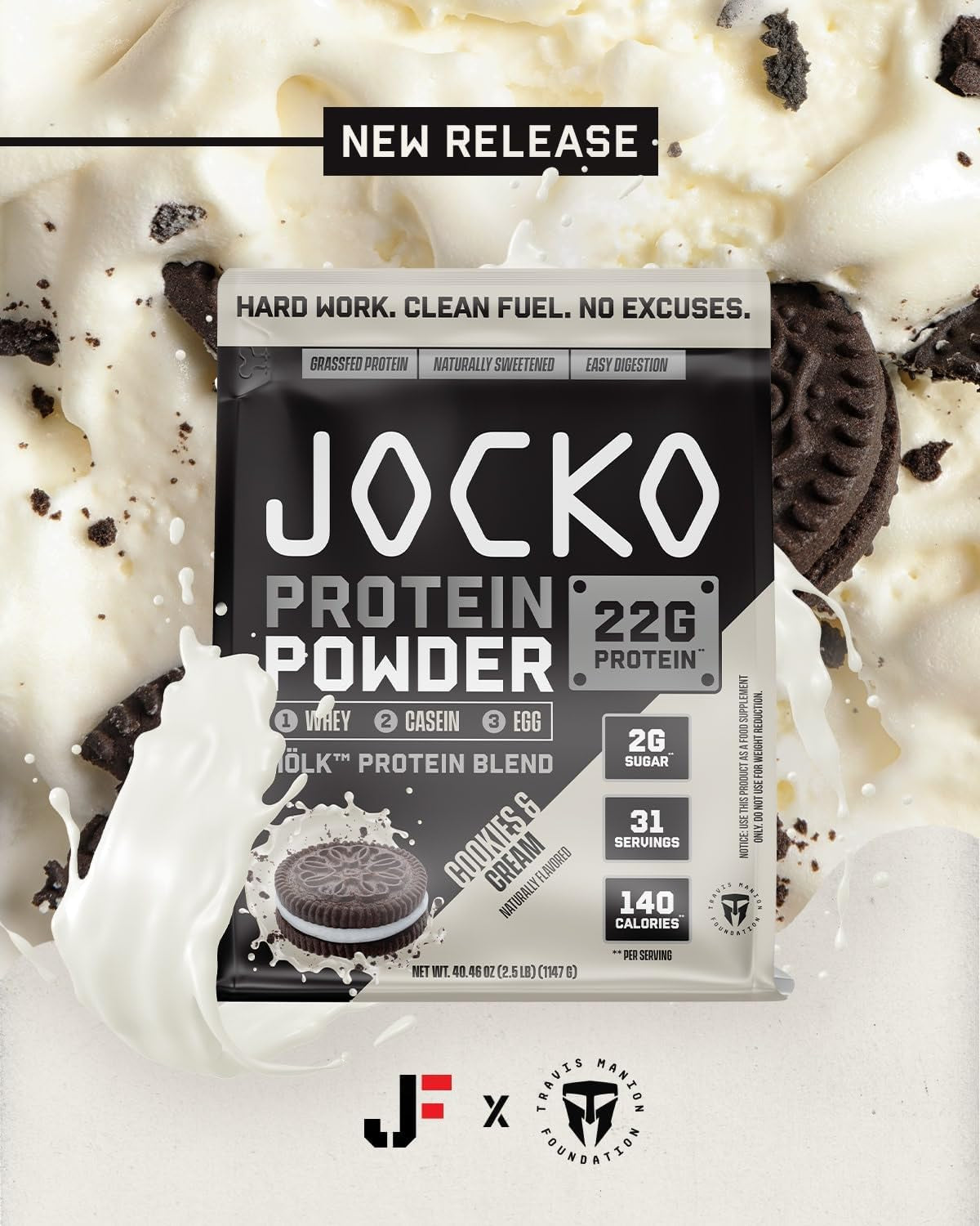 Mölk Whey Protein Powder - Keto, Probiotics, Digestive Enzymes, Amino Acids, Low Sugar Monk Fruit Blend - Supports Muscle Recovery & Growth (2.5 LB, Cookies & Cream)