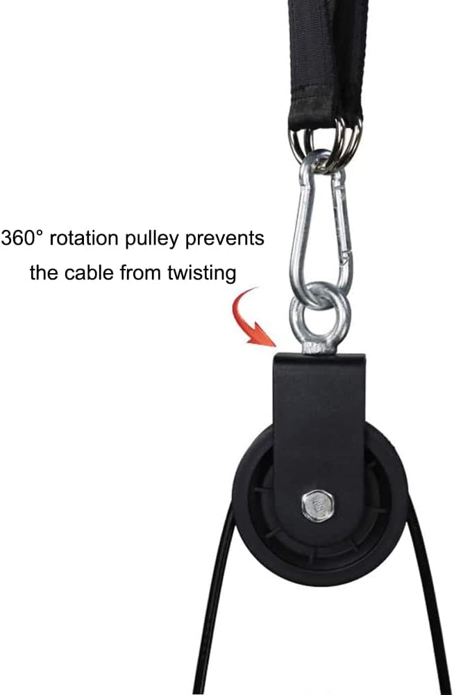 LAT Pull down and Lift Weight Pulley System Cable Machine Pulley Attachment for Triceps Pull Down, Biceps Curl, Back, Forearm, Shoulder Home Gym Equipment