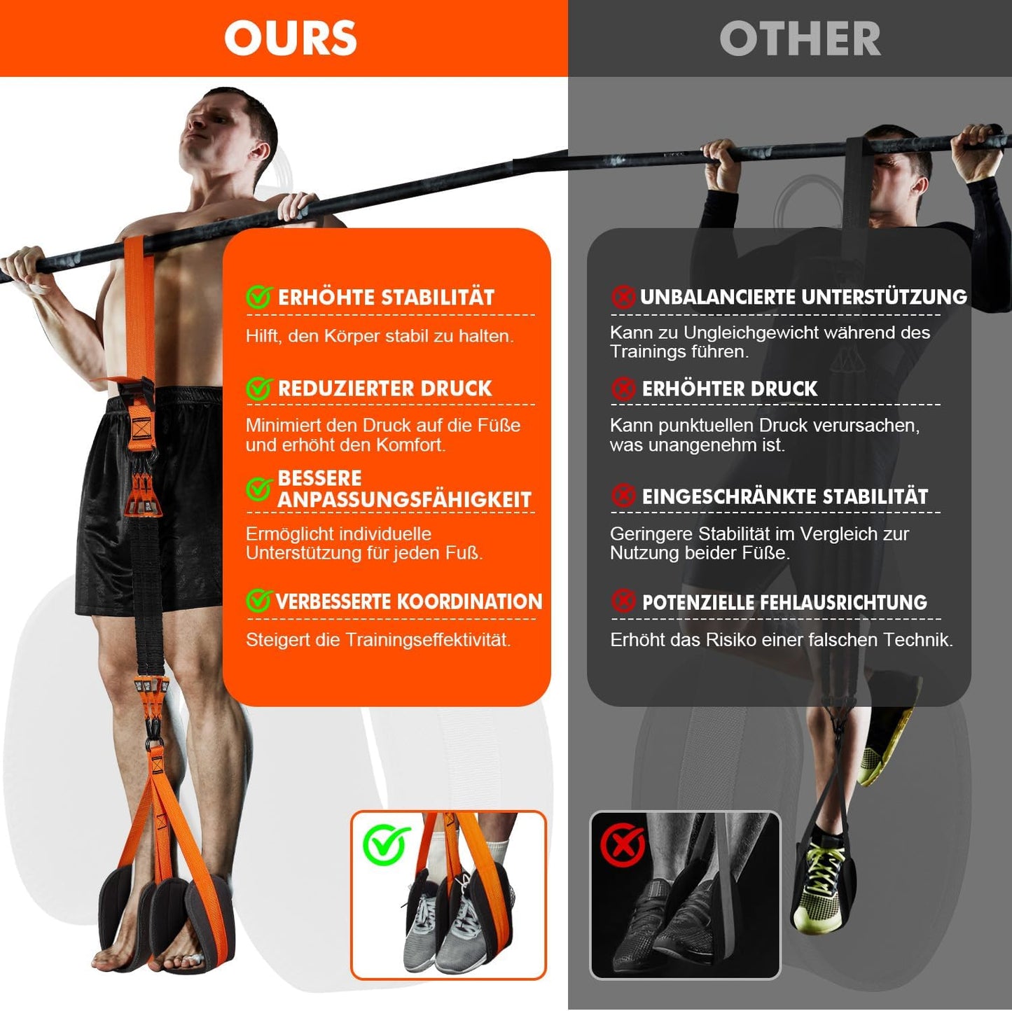 Pull up Assistance Bands, Heavy Duty Resistance Band for Pull up Bar, Adjustable Weight/Size with Fabric Feet/Knee Rest, Bands for Pull up Assist for Strength Training, Pull up Assist Band