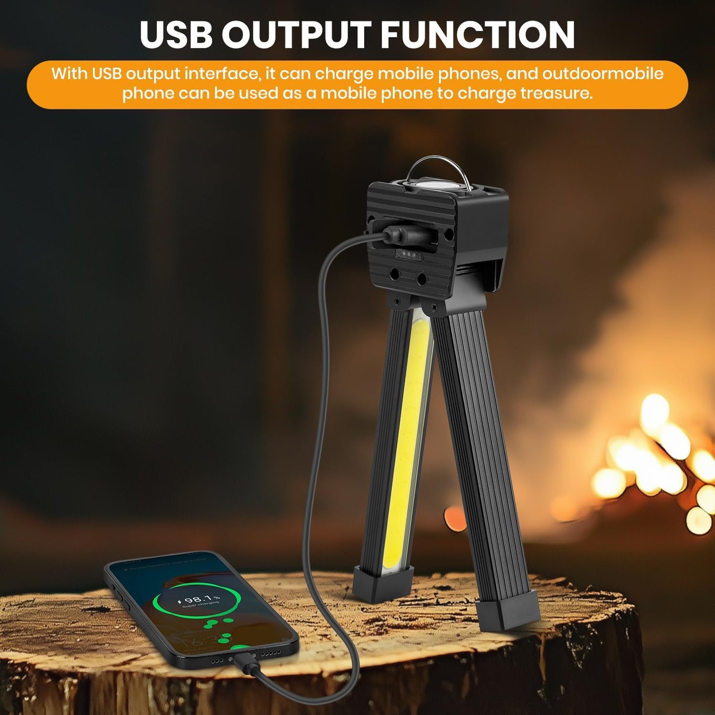 Gym Lamp, Portable Posing Lamp Magnetic LED Flashlight 7Th Gear Dimming with Hanging Hook 180° Folding Gym Light (Black)