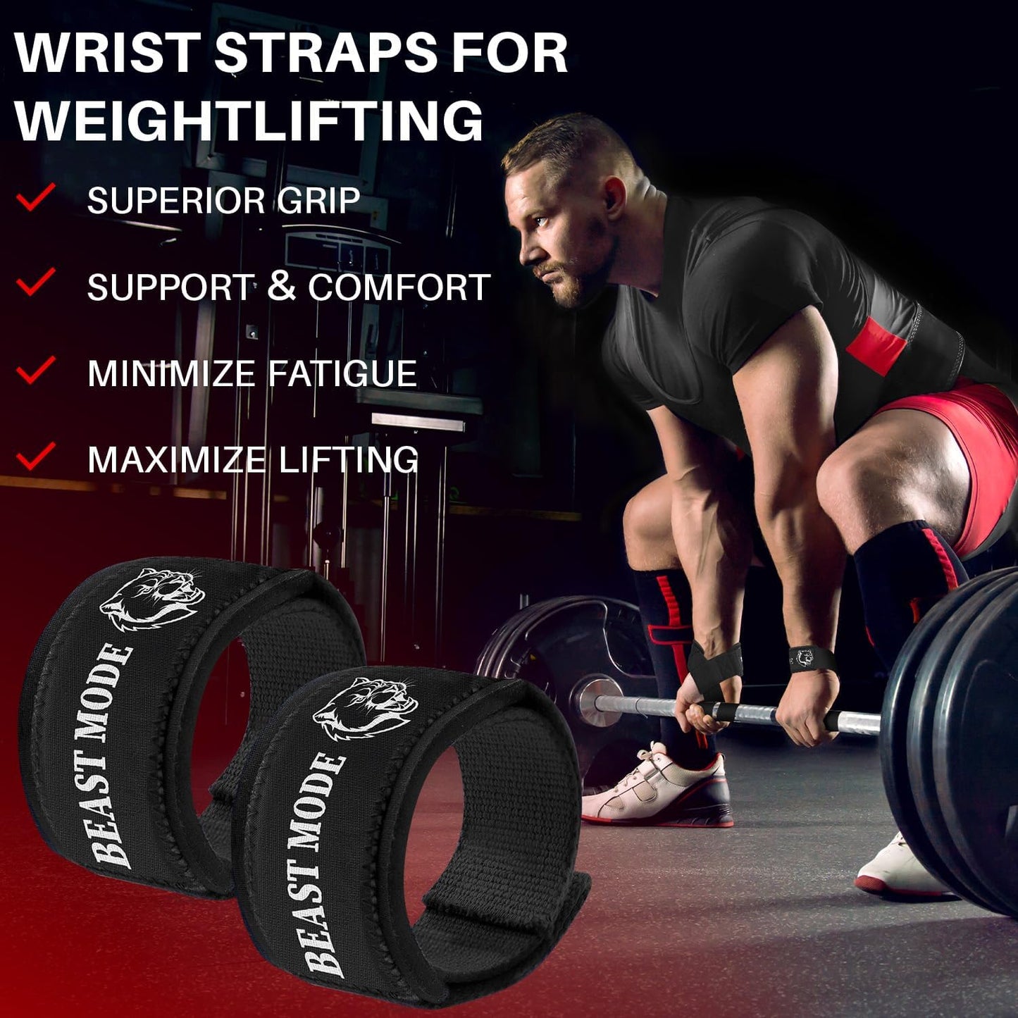Wrist Lifting Straps with Neoprene Padding Support β Heavy Duty Wrist Workout Straps for Men and Women β Ideal for Powerlifting, Strength Training, Bodybuilding