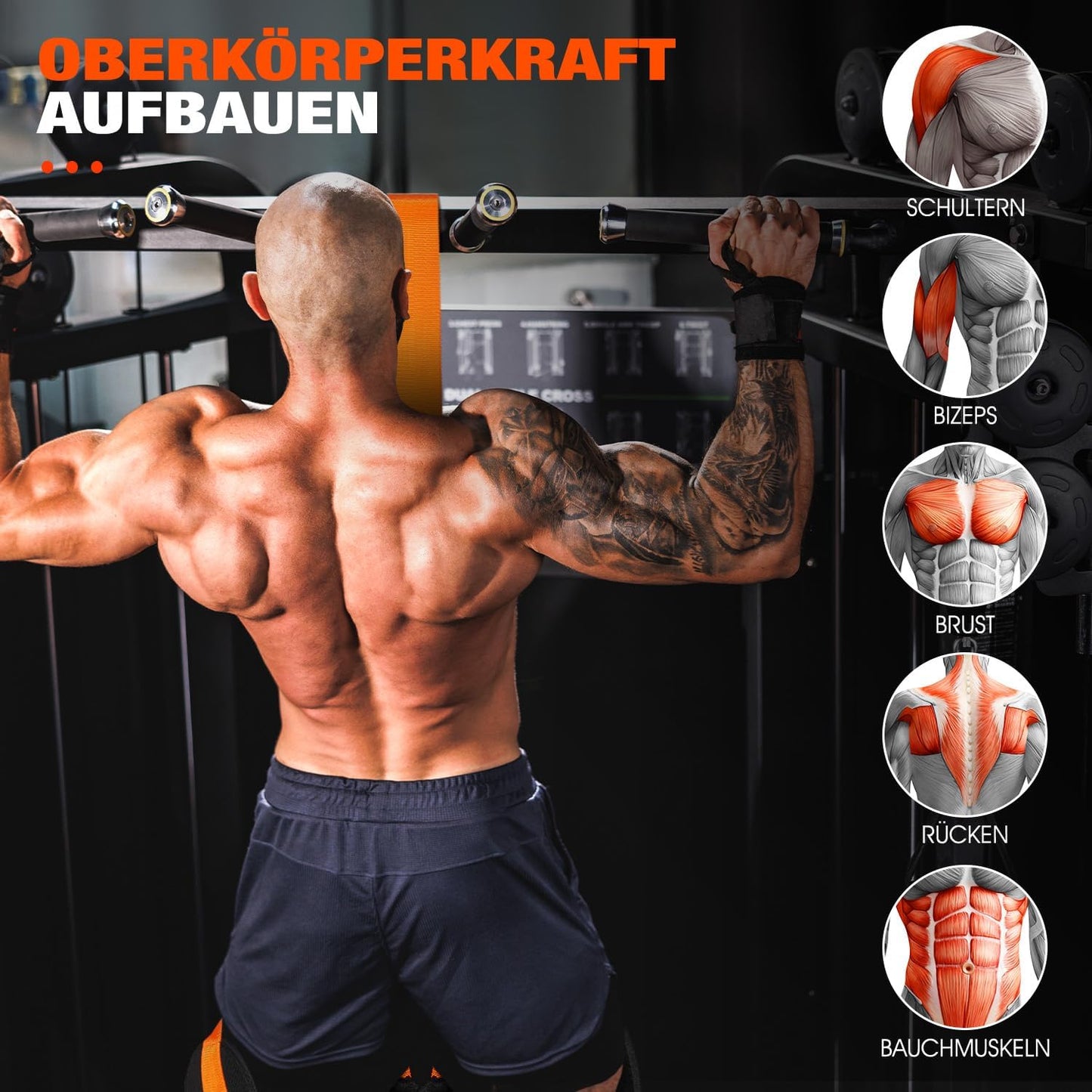 Pull up Assistance Bands, Heavy Duty Resistance Band for Pull up Bar, Adjustable Weight/Size with Fabric Feet/Knee Rest, Bands for Pull up Assist for Strength Training, Pull up Assist Band