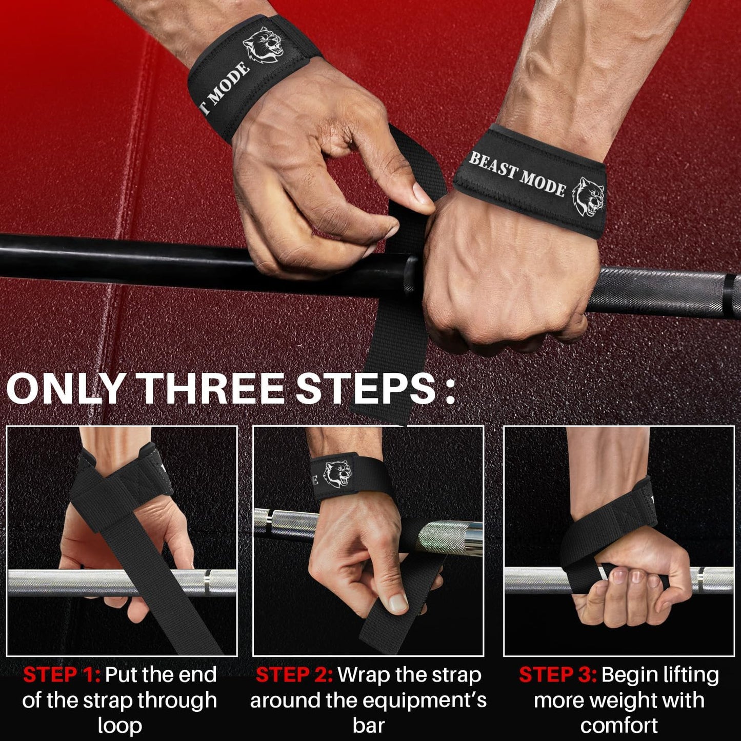 Wrist Lifting Straps with Neoprene Padding Support β Heavy Duty Wrist Workout Straps for Men and Women β Ideal for Powerlifting, Strength Training, Bodybuilding
