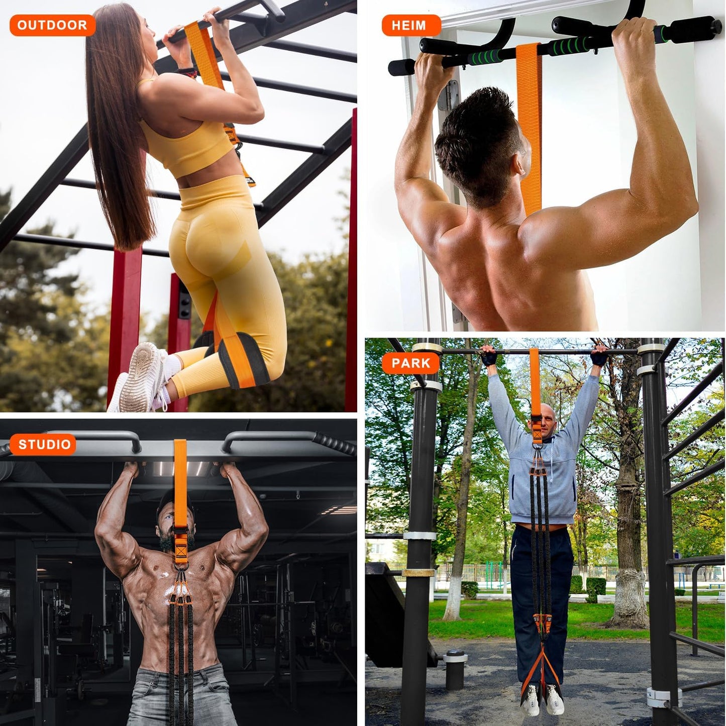 Pull up Assistance Bands, Heavy Duty Resistance Band for Pull up Bar, Adjustable Weight/Size with Fabric Feet/Knee Rest, Bands for Pull up Assist for Strength Training, Pull up Assist Band