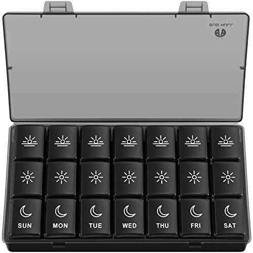 Weekly Pill Organizer 3X a Day, Daily 7 Day Pill Box 3 Times a Day, Travel Medicine Pill Organizer Pill Case Container for Vitamins, Supplements