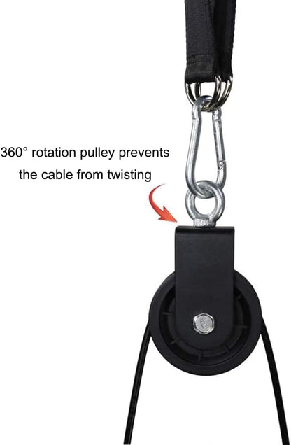LAT Pull down and Lift Weight Pulley System Cable Machine Pulley Attachment for Triceps Pull Down, Biceps Curl, Back, Forearm, Shoulder Home Gym Equipment