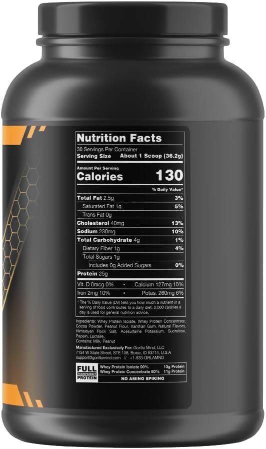 Premium Whey Protein - Chocolate Peanut Butter, 25 Grams of Whey Protein Isolate & Concentrate,Recover and Build Muscle (30 Servings)