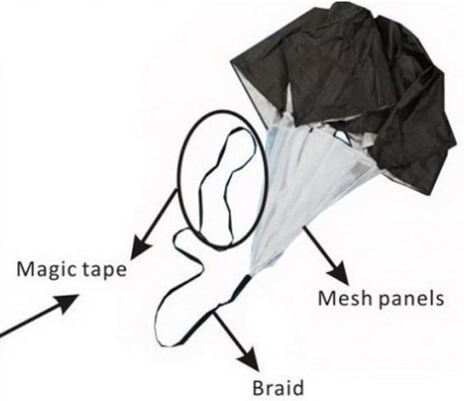 Running Speed Chute Resistance Parachute 56 Inch Powerchute Umbrella Training Sprint Power Soccer Trainer for Runner, Football, Soccer Drilling