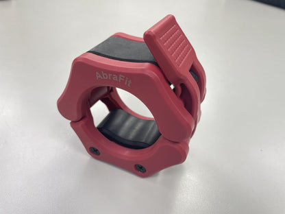 2” Olympic Barbell Clamps - Solid ABS Locking Barbell Collars with Quick Release - for Professional Training Strong Lifts and Olympic Training- Set of 2 (Red)