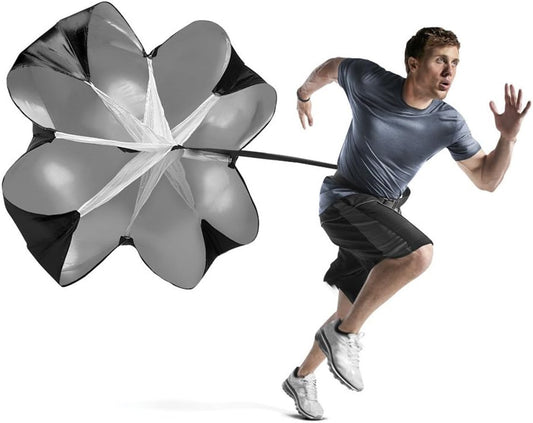 Running Speed Chute Resistance Parachute 56 Inch Powerchute Umbrella Training Sprint Power Soccer Trainer for Runner, Football, Soccer Drilling