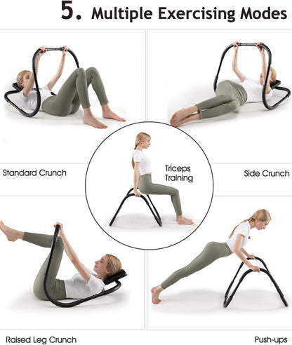 Ab Crunch Trainer Machine,Ab Roller for Home,Portable Sit up Exercise Equipment for Core Strength,Sturdy Ab Workout Equipment,Black