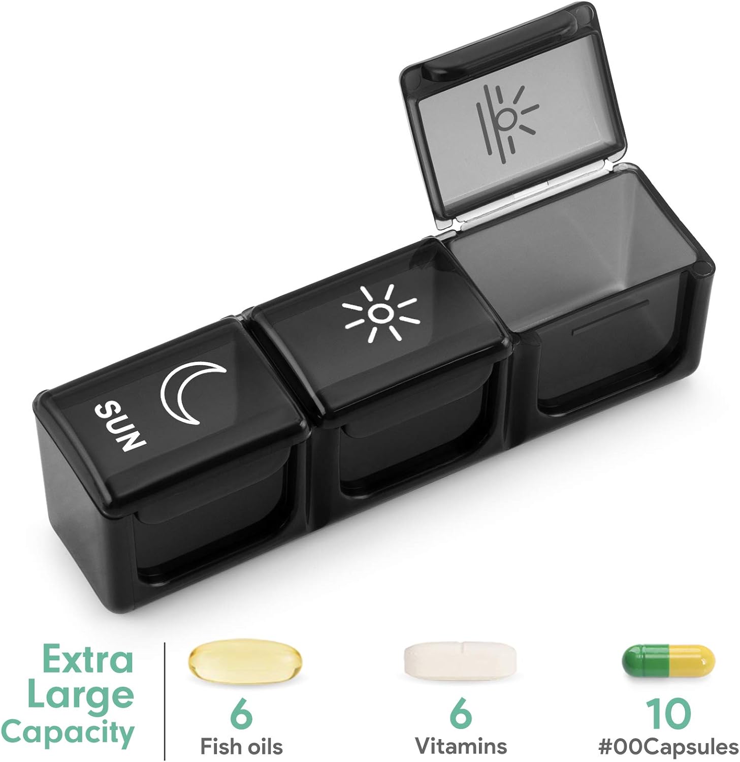 Weekly Pill Organizer 3X a Day, Daily 7 Day Pill Box 3 Times a Day, Travel Medicine Pill Organizer Pill Case Container for Vitamins, Supplements