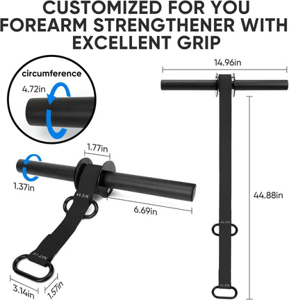 Forearm Strengthener and Wrist Roller, 43.3 Inch or 51.2 Inch Ultra Strong Nylon Webbing, Forearm Exerciser with Quick Locking Mechanism, Ideal for Hand, Wrist and Forearm Strength Training