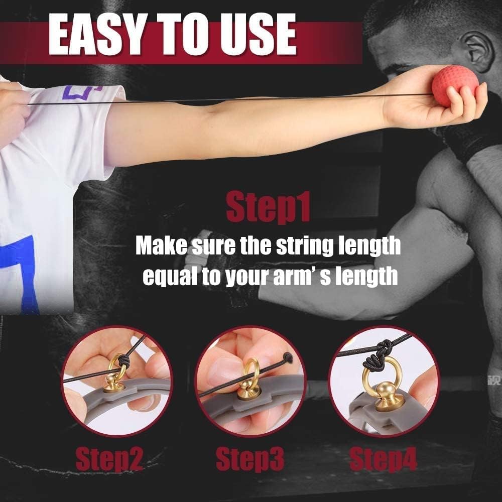 Double End Punching Ball, Speed Bag with Difficulty Levels Boxing Reflex Ball with Headband, Perfect for Reaction, Agility, and Hand Eye Coordination Training