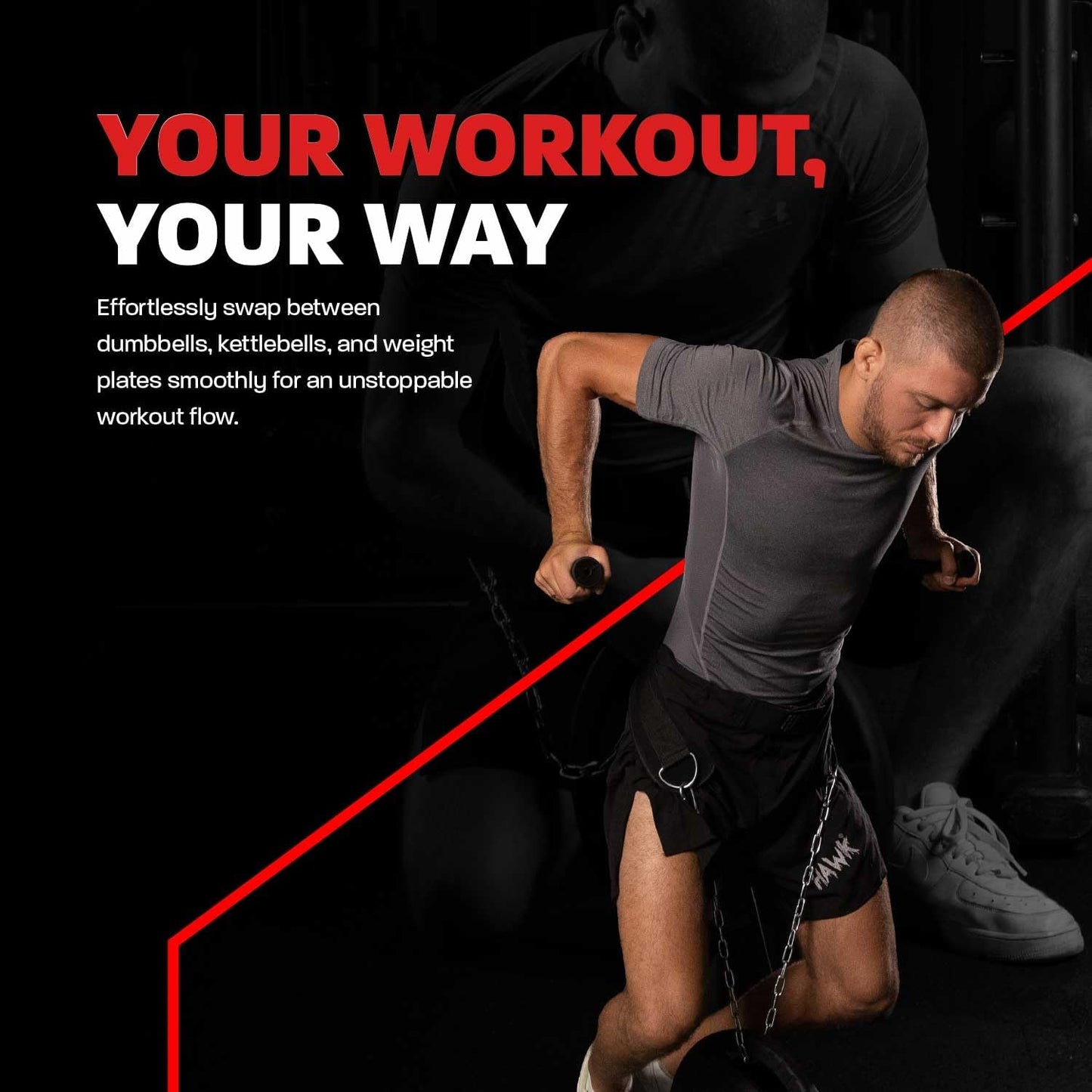 Sports Dip Belt with Chain for Bodyweight Exercises, Black 6" Padded Weightlifting Belt with 36" Steel Chain and D-Ring Carabiners, Lift 300 Lbs. of Dumbbells, Kettlebells, or Weight Plates
