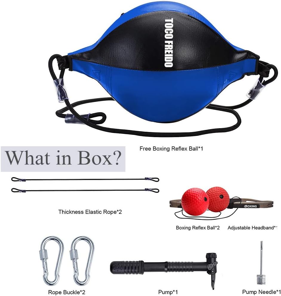 Double End Punching Ball, Speed Bag with Difficulty Levels Boxing Reflex Ball with Headband, Perfect for Reaction, Agility, and Hand Eye Coordination Training