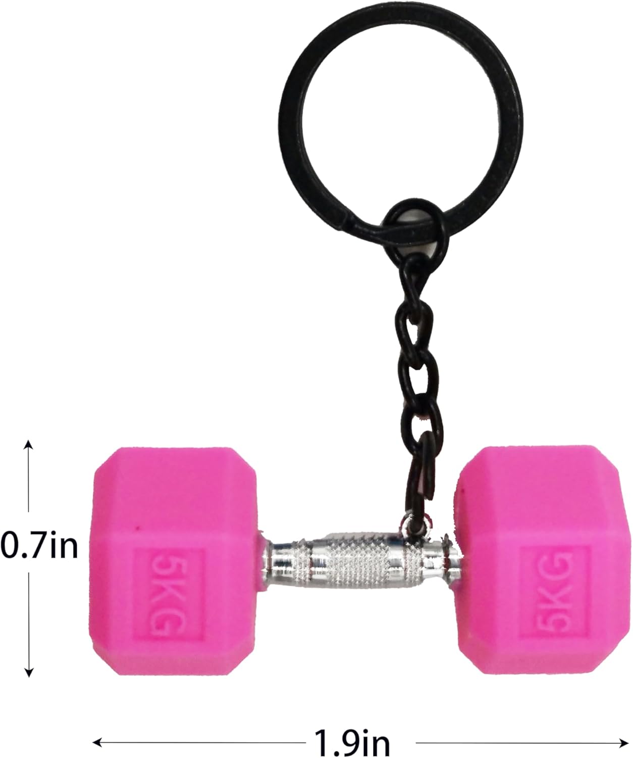 Mini Dumbbell Keychain - Barbell Keychain for Fitness Enthusiast, Pink