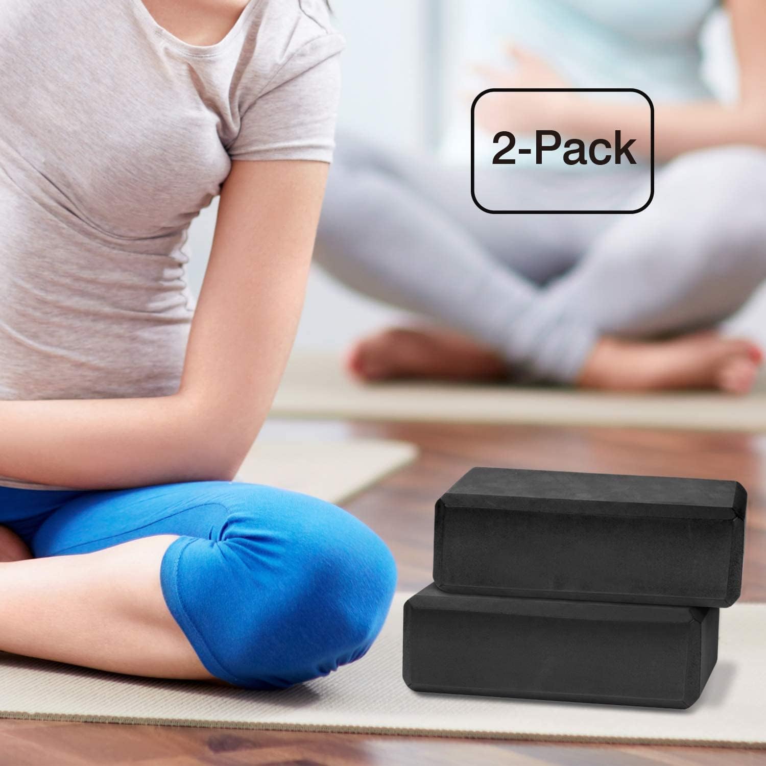 Yoga Block - Supportive Latex-Free Eva Foam - Soft Non-Slip Surface with Beveled Edges for Yoga, Pilates, Meditation - Yoga Accessories for Stability, Balance, Deepen Stretches