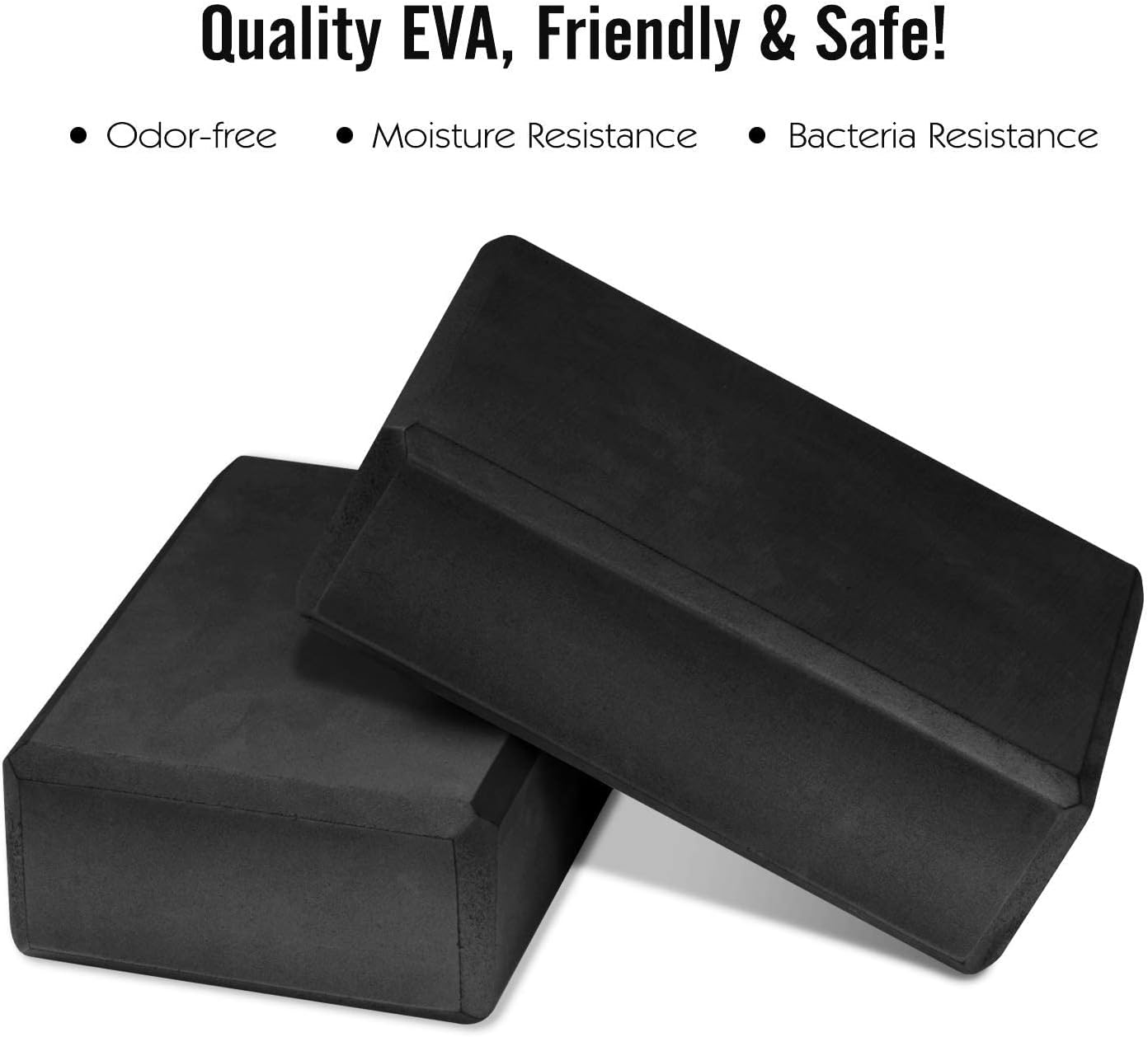 Yoga Block - Supportive Latex-Free Eva Foam - Soft Non-Slip Surface with Beveled Edges for Yoga, Pilates, Meditation - Yoga Accessories for Stability, Balance, Deepen Stretches