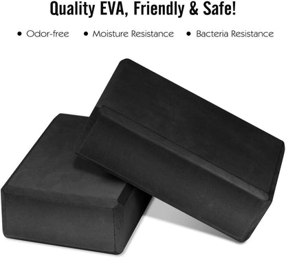 Yoga Block - Supportive Latex-Free Eva Foam - Soft Non-Slip Surface with Beveled Edges for Yoga, Pilates, Meditation - Yoga Accessories for Stability, Balance, Deepen Stretches