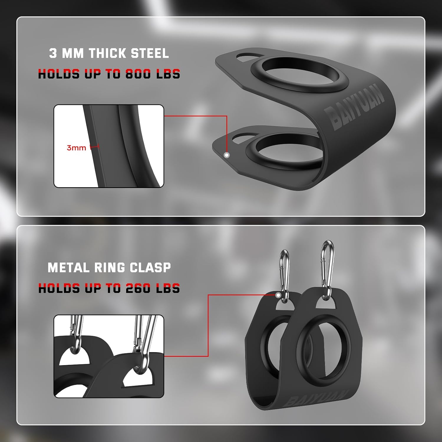 Home Gym Clips, Convert Dumbbells to Barbell, Turn Bars into Landmines, T-Bar Row with Any Grip, Hook Dumbbells on Dip Belts, Versatile Weightlifting Accessory for Olympic