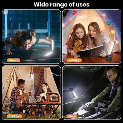 Gym Lamp, Portable Posing Lamp Magnetic LED Flashlight 7Th Gear Dimming with Hanging Hook 180° Folding Gym Light (Black)