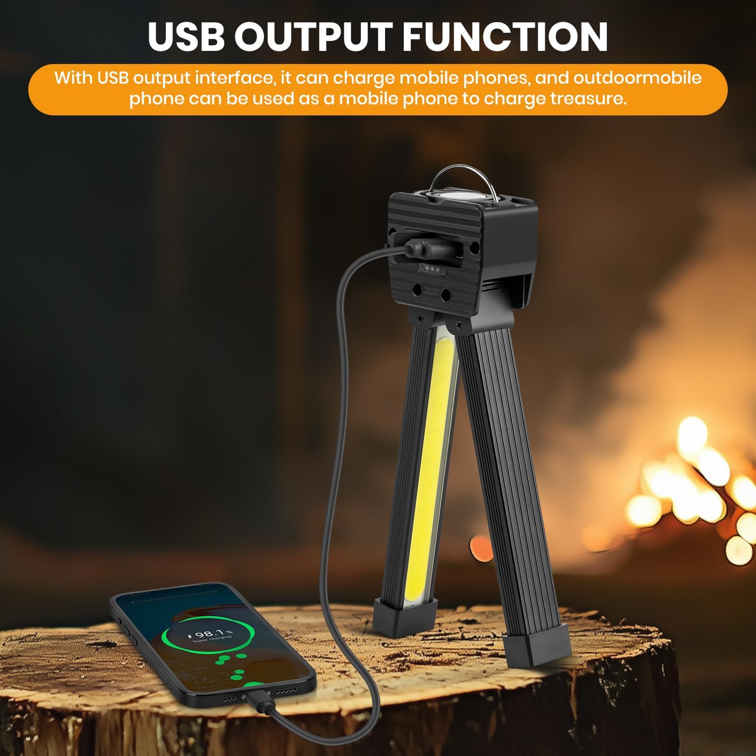 Gym Lamp, Portable Posing Lamp Magnetic LED Flashlight 7Th Gear Dimming with Hanging Hook 180° Folding Gym Light (Black)