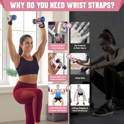 Wrist Straps for Weightlifting, Workout Wrist Wraps with Dual-Layer Oxford Leather, Enhanced Grip for Optimal Hand and Wrist Protection, Gym Lifting Straps for Deadlift and Powerlifting