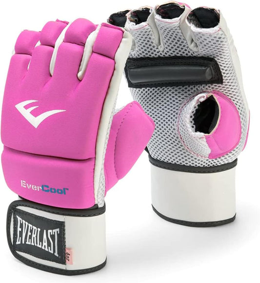 Evercool Breathable and Comfortable Full Wristwrap Support Neoprene MMA Kickboxing Gloves with Mesh Palm and Knuckle Padding