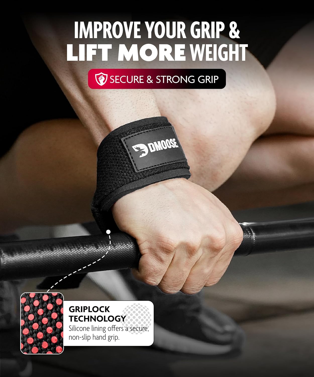 Lifting Straps 24" (Pair) - 5Mm Padded Durable Wrist Straps for Weightlifting & Powerlifting - Cotton Lifting Strap with Silicone Grip for Men & Women - Deadlift Strap for Gym Workout