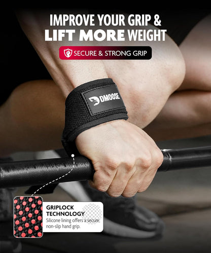 Lifting Straps 24" (Pair) - 5Mm Padded Durable Wrist Straps for Weightlifting & Powerlifting - Cotton Lifting Strap with Silicone Grip for Men & Women - Deadlift Strap for Gym Workout