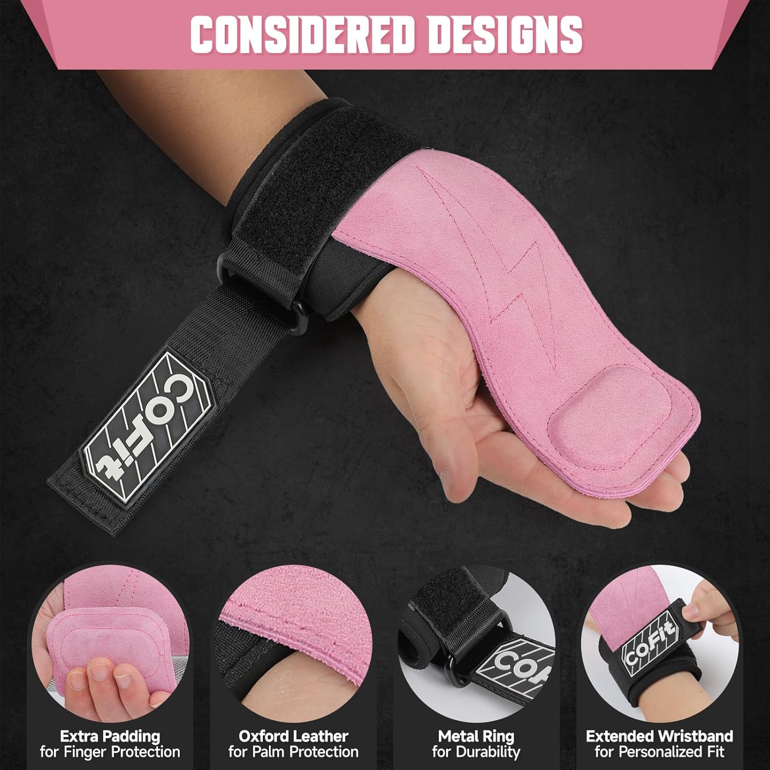 Wrist Straps for Weightlifting, Workout Wrist Wraps with Dual-Layer Oxford Leather, Enhanced Grip for Optimal Hand and Wrist Protection, Gym Lifting Straps for Deadlift and Powerlifting