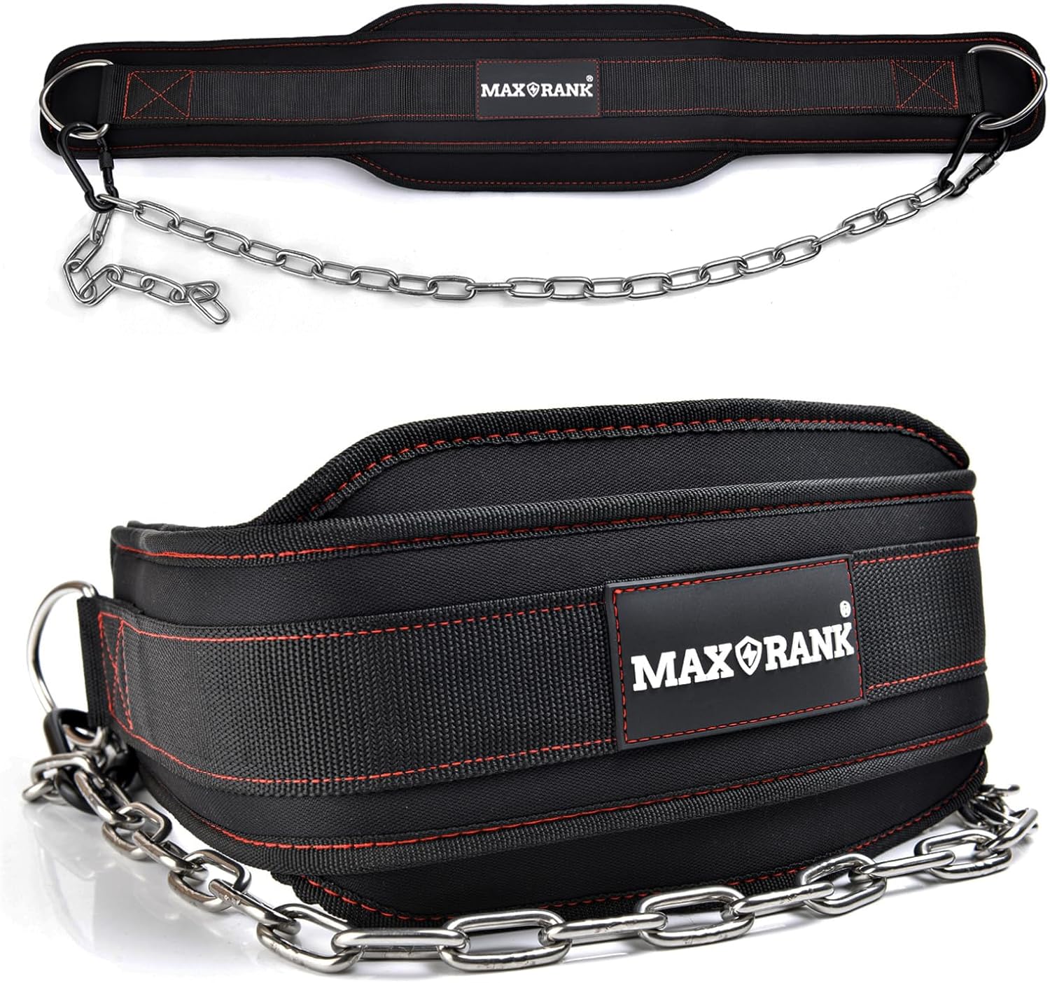 Dip Belt with 37-40" Chain, 550Lbs - 650Lbs Weight Capacity, Weightlifting Belt for Dips and Pullups
