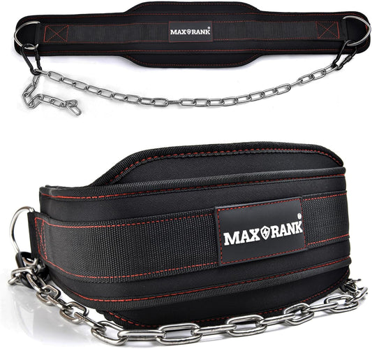 Dip Belt with 37-40" Chain, 550Lbs - 650Lbs Weight Capacity, Weightlifting Belt for Dips and Pullups