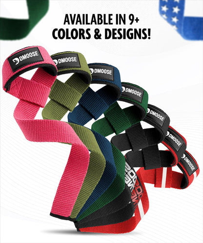 Lifting Straps 24" (Pair) - 5Mm Padded Durable Wrist Straps for Weightlifting & Powerlifting - Cotton Lifting Strap with Silicone Grip for Men & Women - Deadlift Strap for Gym Workout