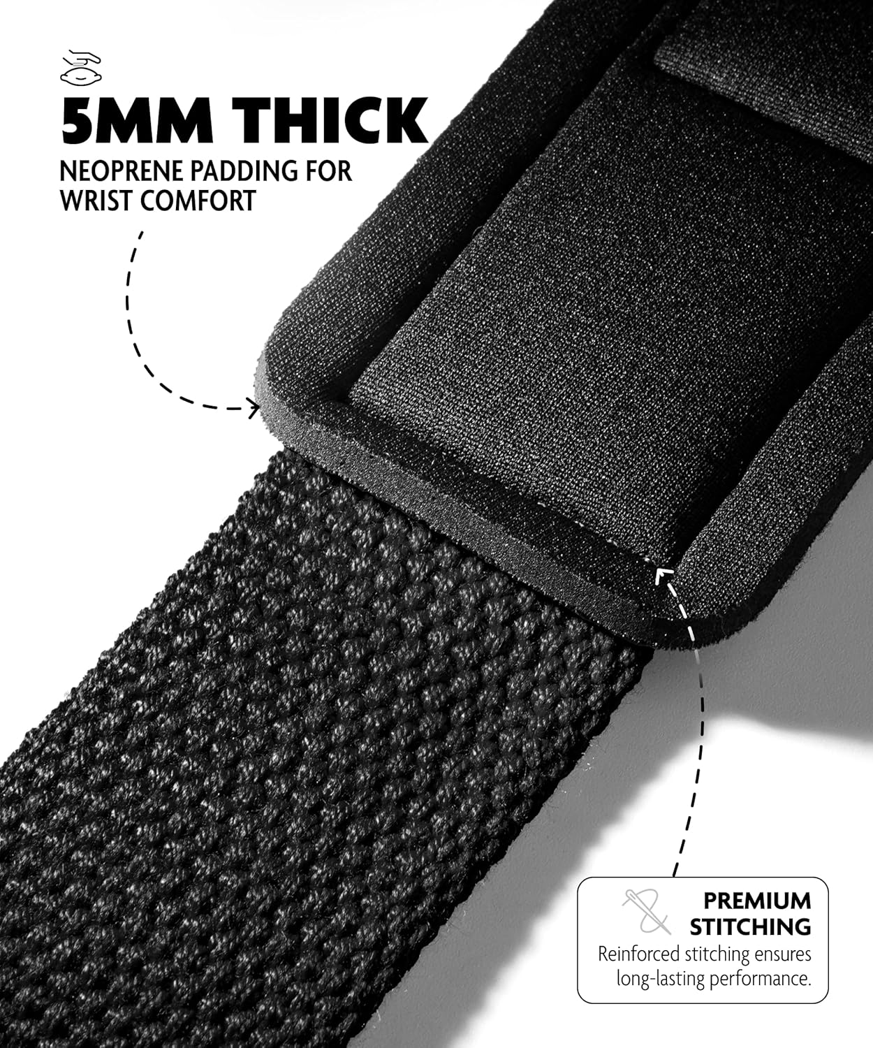 Lifting Straps 24" (Pair) - 5Mm Padded Durable Wrist Straps for Weightlifting & Powerlifting - Cotton Lifting Strap with Silicone Grip for Men & Women - Deadlift Strap for Gym Workout