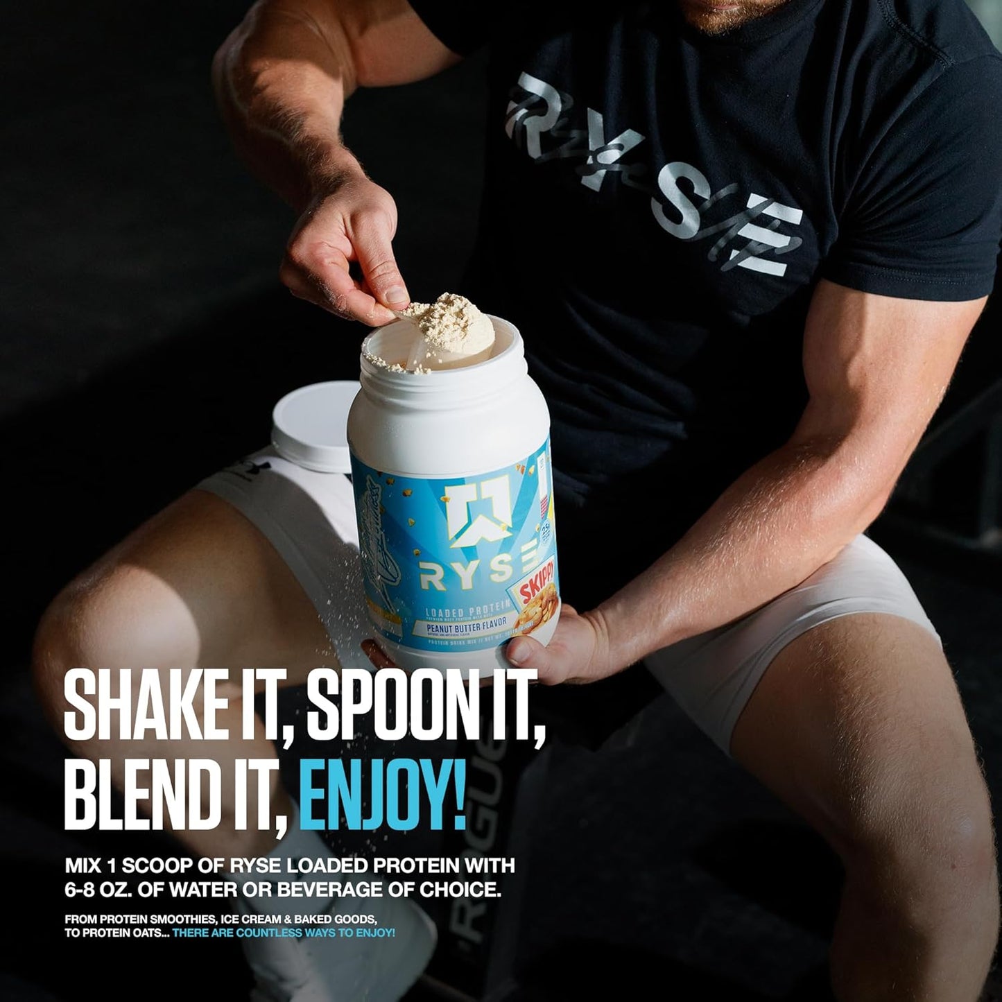 RYSE Loaded Protein Powder - Mint Chip Ice Cream - 25G Whey Protein Isolate & Concentrate with Prebiotic Fiber & Mcts - Low Carb, Low Sugar, Digestive-Friendly - 27 Servings / 2 Lb Tub
