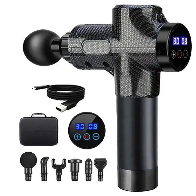 Deep Muscle Massage Gun Electric Percussion Pistol Massager for Body Neck Back Leg Fitness Tool 30 Levels