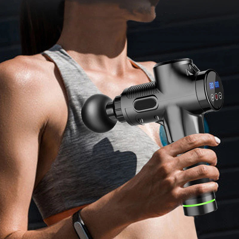 Deep Muscle Massage Gun Electric Percussion Pistol Massager for Body Neck Back Leg Fitness Tool 30 Levels
