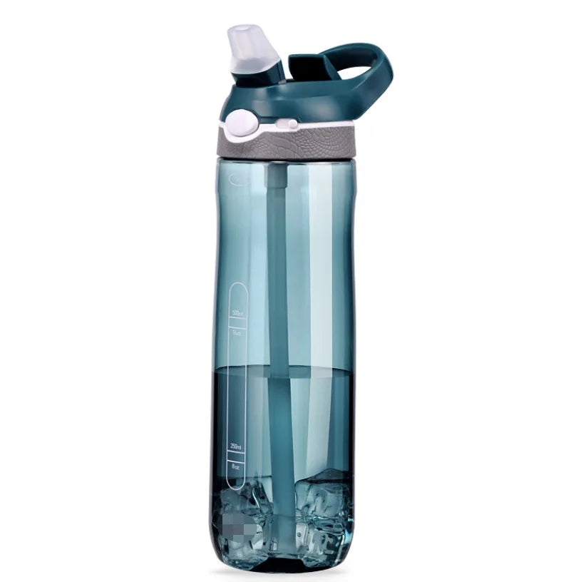 750Ml/1000Ml Tritan Material Water Bottle with Straw Eco-Friendly Durable Gym Fitness Outdoor Sport Shaker Drink Bottle
