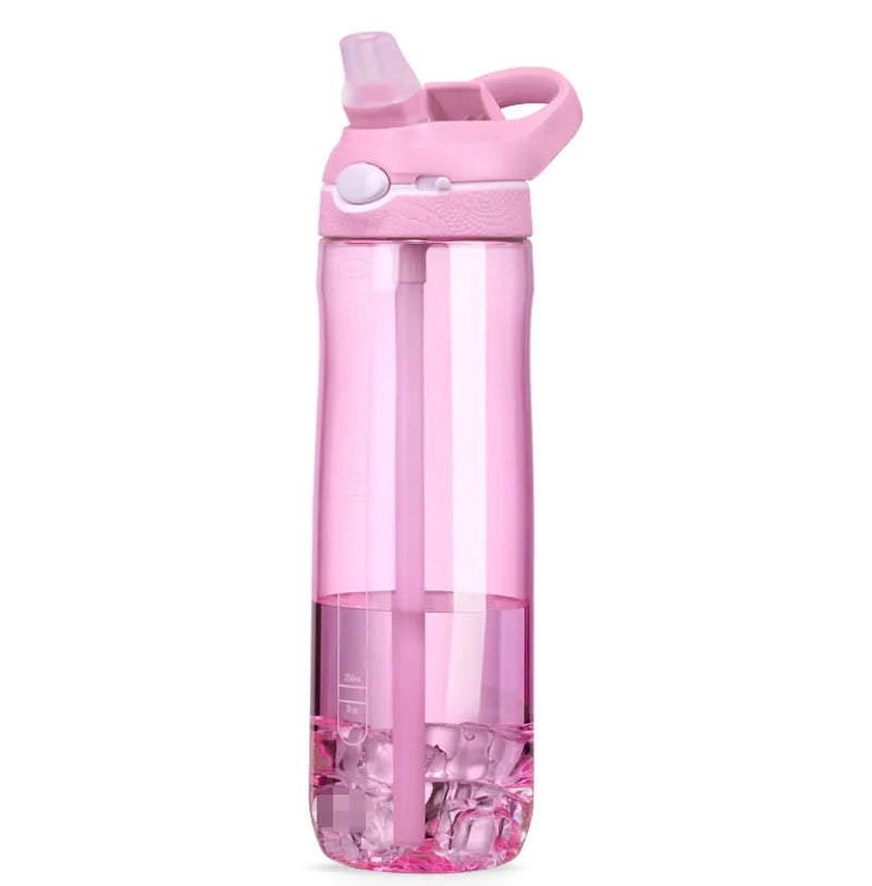 750Ml/1000Ml Tritan Material Water Bottle with Straw Eco-Friendly Durable Gym Fitness Outdoor Sport Shaker Drink Bottle