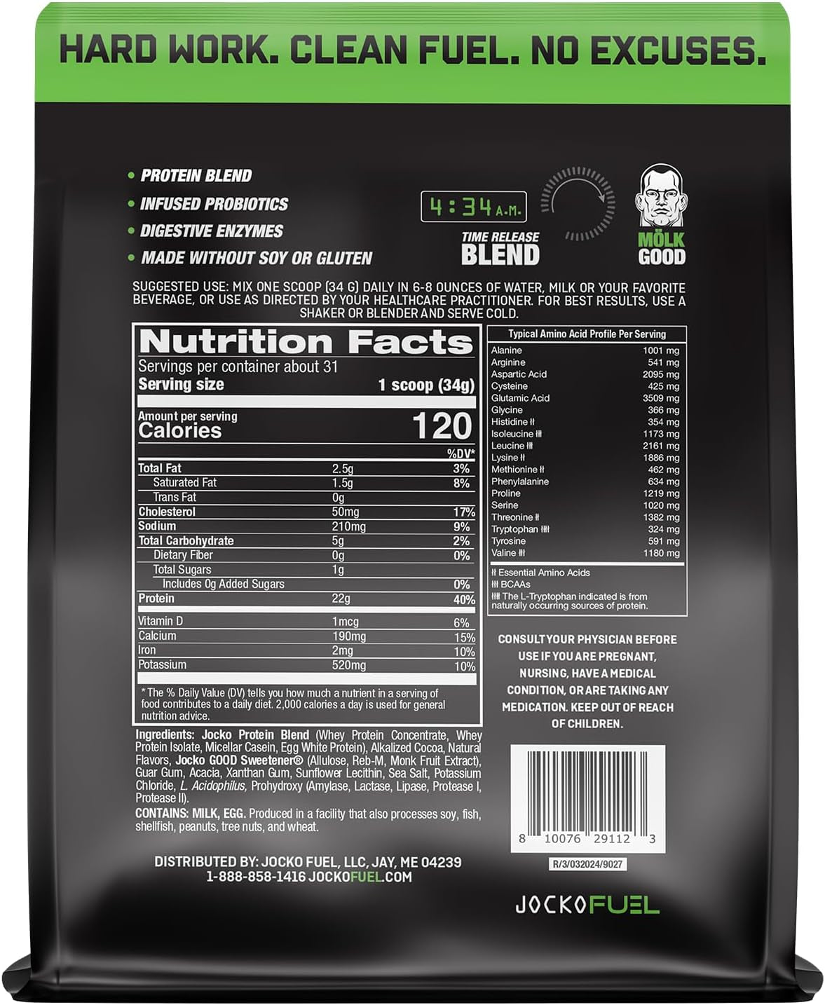 Mölk Whey Protein Powder 22G Low Sugar Monk Fruit Blend - Muscle Recovery & Growth, Packaging May Vary (31 Servings, Mint Chocolate)